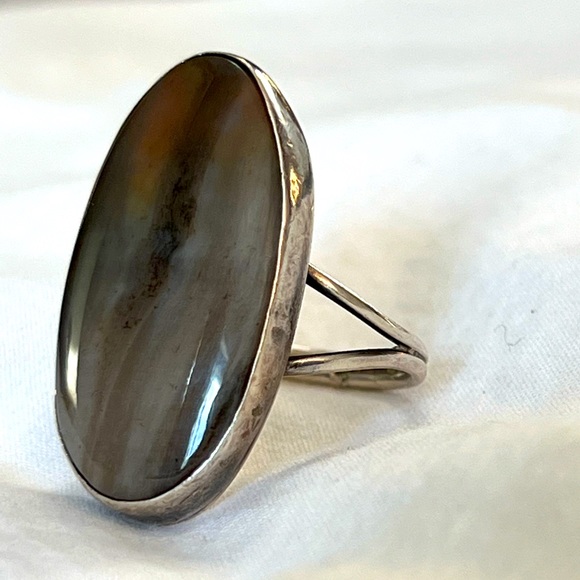 Montana Agate Statement Cocktail Ring - Picture 2 of 3